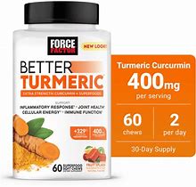 Force Factor Better Turmeric Chews, Inflammation Support, Fruit Splash, 60 Chews