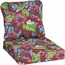 Hampton Bay Outdoor Lounge Chair Cushion 24" X 24" Deep Seating In Ruby Tropical