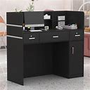 Reception Desk With Counter, 3 Drawers & Storage Shelves, Reception Counter Table With Private Panels, For Salon Reception,Black,All-New,By Temu