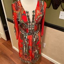 Eci Dresses | Beautiful Sequined Empire Waist Eci Dress Nwt | Color: Red | Size: 6