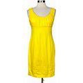 Calvin Klein Dresses | Calvin Klein Womens Yellow Sleeveless Sheath Dress Pleated Bodice Cotton Size 10 | Color: Yellow | Size: 10