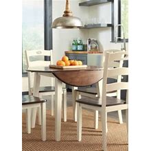 Woodanville Dining Table And 4 Chairs, Cream/Brown By Ashley, Furniture > Kitchen And Dining Room > Dining Room Sets