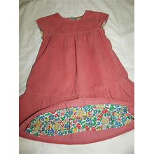 Mini Boden Girls 4T/5T Pink Corduroy Ditsy Floral Lined Prairie Dress