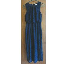 New York & Company Blue Lace Dress Long XS Sleeveless