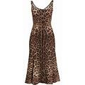 Dolce&Gabbana Women's Leopard-Print A-Line Midi-Dress - Leopard - Size 10