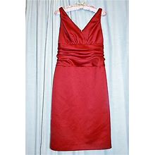 David's Bridal Ruby Red Wine Formal Knee Length Dress 28" Waist