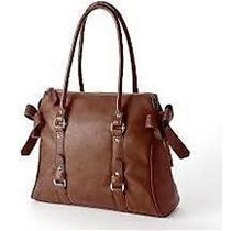 Elle Madeline Cognac Color Shopper Tote Bag Handbag Purse $99