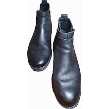 Alfani Jayce Dress Boots Mens 10 m Chelsea Dual Zip Black Leather Camel Casual
