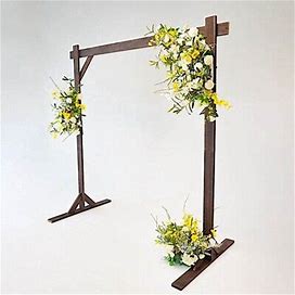 Dark Brown 7 ft Square Wood Wedding Arch Backdrop Stand Party Events