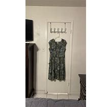 Talbots Mixed Floral Fit And Flare Dress Green Size L