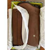 NEW W BOX Tory Burch Leather Jolie Riding Boots Rustic Brown Size10.5 WIDE SHAFT