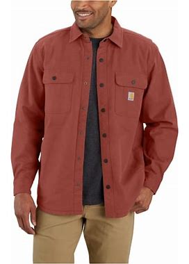 Carhartt Rugged Flex Relaxed-Fit Canvas Fleece-Lined Shirt Jacket For Men - Sable - L