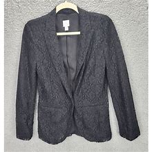 Lc Lauren Conrad Jackets & Coats | Lauren Conrad Womens Blazer Size 4 Black Lace One Button Notched Collar | Color: Black | Size: 4