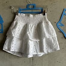 Abercrombie & Fitch Kids Eyelet Tiered Ruffle Skort White Size 11/12