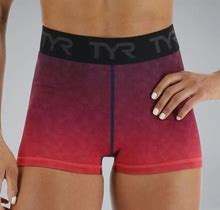 TYR Base Kinetic™ Women's Mid-Rise 2 Logo Shorts - Ember In USA Size: XS | FTMLEM3A