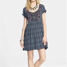 Free People Dresses | Free People Sundown Babydoll Dress | Color: Blue/Red | Size: Xs