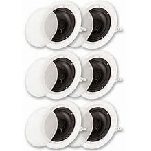 Acoustic Audio Hti6c Flush Mount In Ceiling Speakers With 6.5" Woofers 3 Pair