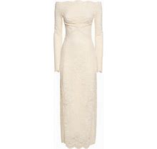 Rabanne Women Off-The-Shoulder Lace L/S Midi Dress Ivory 38