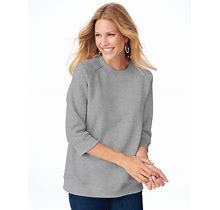 Blair Women's Better-Than-Basic Heathered Sweatshirt - Grey - S - Misses