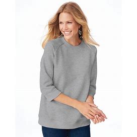 Blair Women's Better-Than-Basic Heathered Sweatshirt - Grey - S - Misses