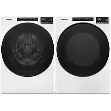 Whirlpool White Side By Side Front Load Laundry Pair With WFW6605MW 27" Washer And WED6605MW 27" Electric Dryer