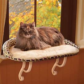 K&H Pet Products Deluxe Kitty Sill W/ Bolster Cat Window Bed, Cat
