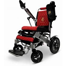 Comfygo Majestic IQ-8000 Remote Controlled Foldable Electric Wheelchair, Silver / Red