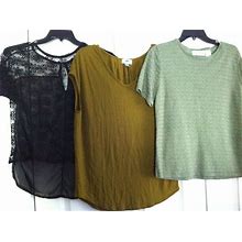 Lot Of 3 Women's Clothing Old Navy Poof Alfred Dunner Tops Black Lace Size S