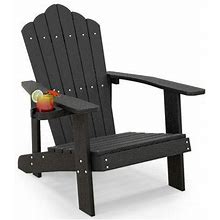 Highland Dunes Gumbert Adirondack Chair Plastic/Resin In Black | 37 H X 30 W X 33.5 D In | Wayfair 9FD8B94B6FF04341B584A28D010D3923