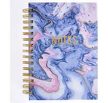Graphique Blush & Blue Marble Hard Bound Journal, 160 Ruled Pages, Colorful Marble"Notes" Message Cover Embellished W/Gold Foil, 6.25" X 8.25" X 1"