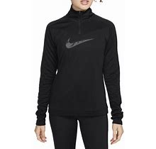 Nike Dri-FIT Swoosh Quarter Zip Running Pullover In Black/Cool Grey At Nordstrom, Size X-Large Regular