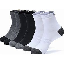 DASZGCB Men's Athletic Socks 6 Pairs,Cotton Mens Quarter Socks Running Sports Ankle Socks For Men