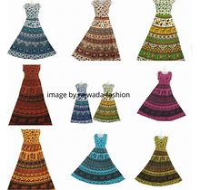 5 Pc Lot Indian Women Maxi Long Dress Hippie Cotton Gypsy Bohemian