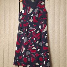George Dresses | George Floral Sleeveless Fit & Flare Midi Dress 12 Nwt | Color: Black/Red | Size: 12