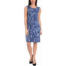 Ny Collection Womens Paisley Gathered Wrap Dress