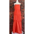 Boohoo Women's Tiered Strappy Maxi Dress 10 Orange