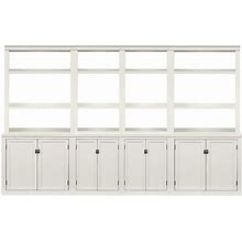 Logan Wall Bookcase With Doors, Alabaster, 120"L X 75"H | Pottery Barn