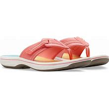 Clarks Women's Cloudsteppers Brinkley Jazz Sandals - Ombre Coral - Size 5m