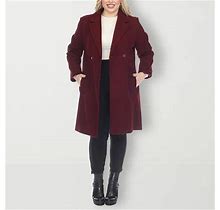 White Mark Womens Plus Lined Lightweight Car Coat | Red | Plus 1X | Coats + Jackets Car Coats | Lined