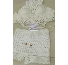 Handmade Gift Crochet Bra Girl Dress Crop Top Look Fashionable Young