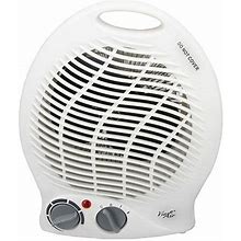 Vie Air 1500W Portable 2-Settings White Home Fan Heater With Adjustable Thermostat | White | One Size | A/C + Air Quality Indoor Heaters | Back To Col