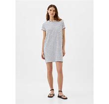 Gap Factory Women's Pocket T-Shirt Dress Navy White Stripe Tall Size L