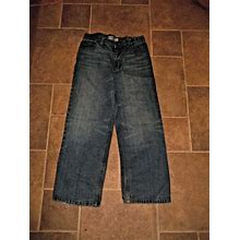 Size 10 HUSKY Cherokee Straight Fit Blue Denim Adj. Waist Jeans 5 Pockets