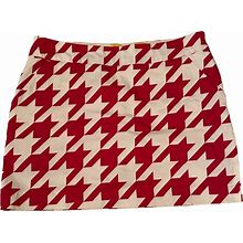 Loudmouth Ladies Golf Womens Skort Skirt Size 6 Red/White Houndstooth Print | Color: Red/White | Size: 6