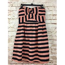 NWT Minuet Bevello Pink Black Striped Strapless Cocktail Dress Large MSRP $96