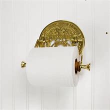 Crown Toilet Fixture Solid Brass Toilet Paper Holder - Polished And Lacquered Brass | Signature Hardware