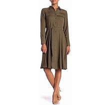 Nanette Lepore Moody Treasures Green Shirt Dress Size 6