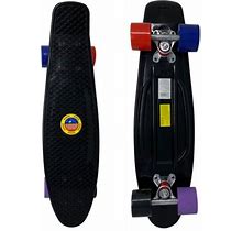 Retailery Black 22 Inch Skateboard With Colorful Wheels Size 6