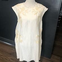 Anthropologie Dresses | Holding Horses Embroidered Dress M Anthropologie | Color: Cream | Size: M