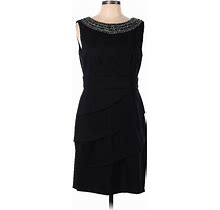Connected Apparel Cocktail Dress - Sheath: Black Solid Dresses - Women's Size 12